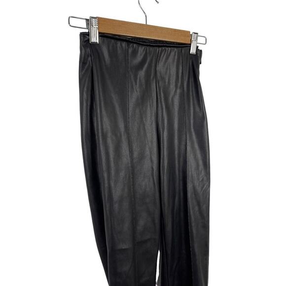 Zara Black Faux Leather High Waisted Leggings Pants Size Small 7102/260 - Picture 5 of 14